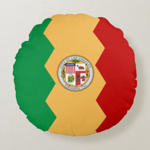 Drapeau de Los Angeles Coussin rond