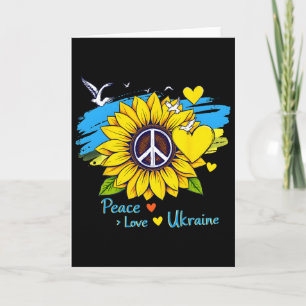 Drapeau de l'Ukraine carte de tournesol Paix Amour