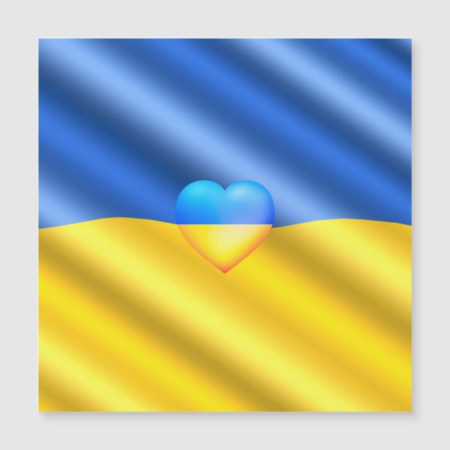 Drapeau de l'Ukraine Carte Magnétique Liberté - Pa (Devant)