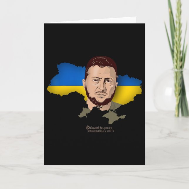 Drapeau de l'Ukraine Carte Zelensky Président de l (Devant)