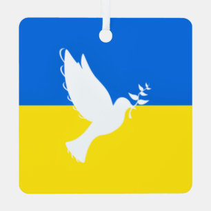 Drapeau de l'Ukraine Dove de la Paix Ornement de N