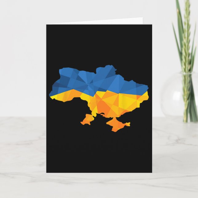 Drapeau de l'Ukraine Emblème Carte Patriote pour h (Devant)