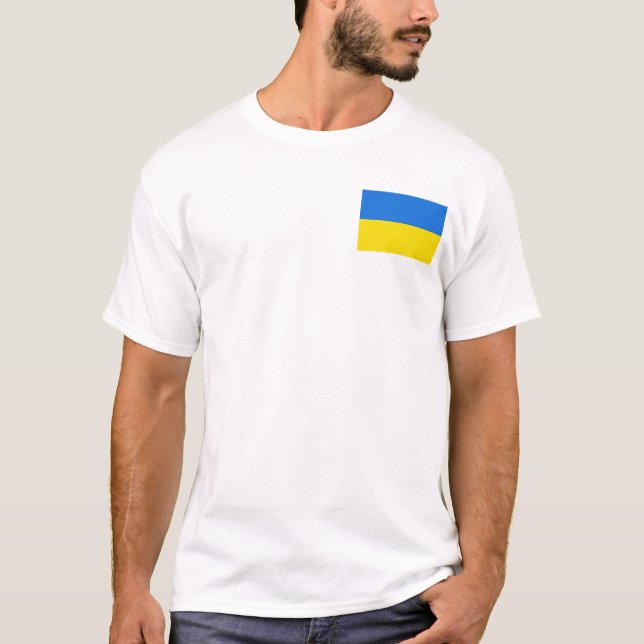 Drapeau de l'Ukraine et T-shirt de carte (Devant)