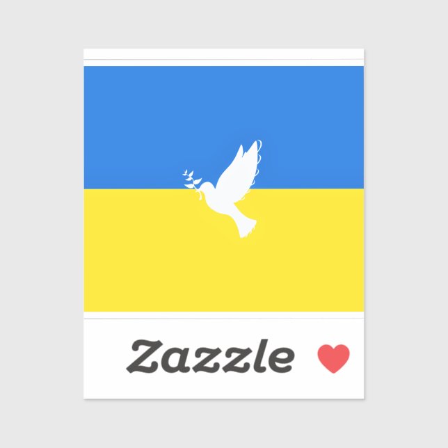 Drapeau de l'Ukraine Stickers Dove de la Paix - Li (Feuille)