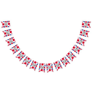 Drapeau de l'Union Jack britannique avec le roi Ch