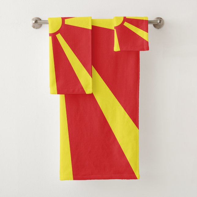 Drapeau de Macédoine du Nord (En situation)