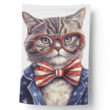 BLANC ROUGE PATRIOTIQUE CUITE TABBY BLEUE CAT