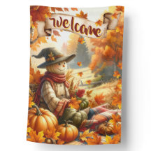 Drapeau de maison fantaisiste d'automne