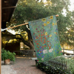 Drapeau De Maison Gustav Klimt - Jardin de campagne avec tournesols<br><div class="desc">Jardin de campagne avec des tournesols / Jardin de ferme avec des tournesols - Gustav Klimt en 1905-1906</div>