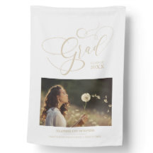 Script Whimsical Chic Gold Modern Photo Graduate