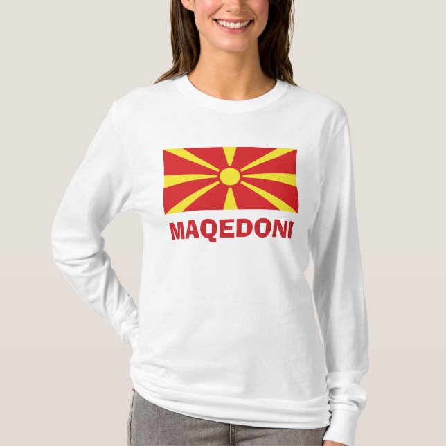 Drapeau de Maqedoni T-shirt à manches longues (Devant)