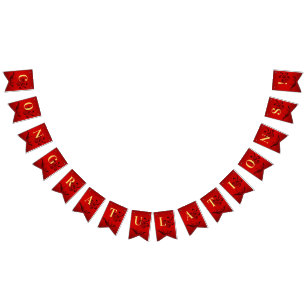 Drapeau de Mariage de fleurs rouges