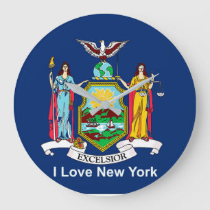 Drapeau de New York pour horloge ronde à grand mur