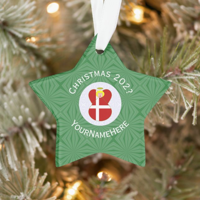 Drapeau de Noël ange danois personnalisé  (Arbre)