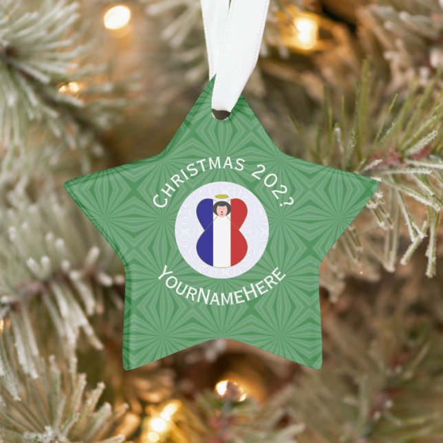 Drapeau de Noël ange français personnalisé  (Arbre)