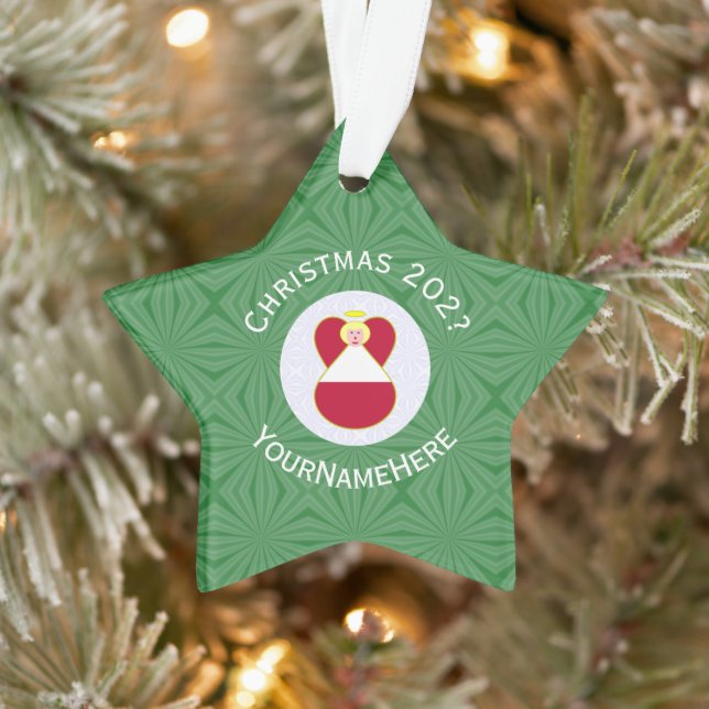 Drapeau de Noël autrichien d'ange personnalisé (Arbre)