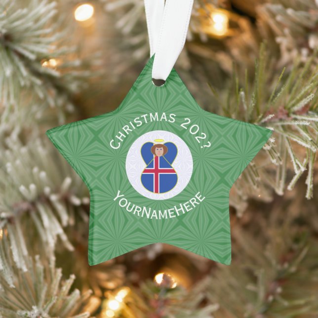 Drapeau de Noël d'ange islandais personnalisé  (Arbre)