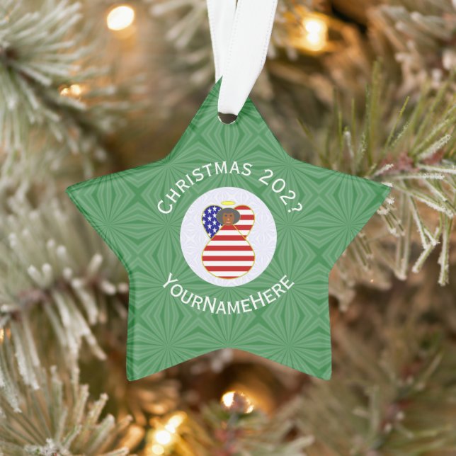 Drapeau de Noël de l'ange noir des États-Unis pers (Arbre)