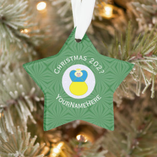 Drapeau de Noël de l'ange ukrainien Texte personna