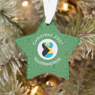 Drapeau de Noël personnalisé Ange Blond Bahamas