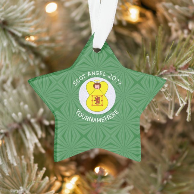 Drapeau de Noël personnalisé Ange Lion Écosse (Arbre)