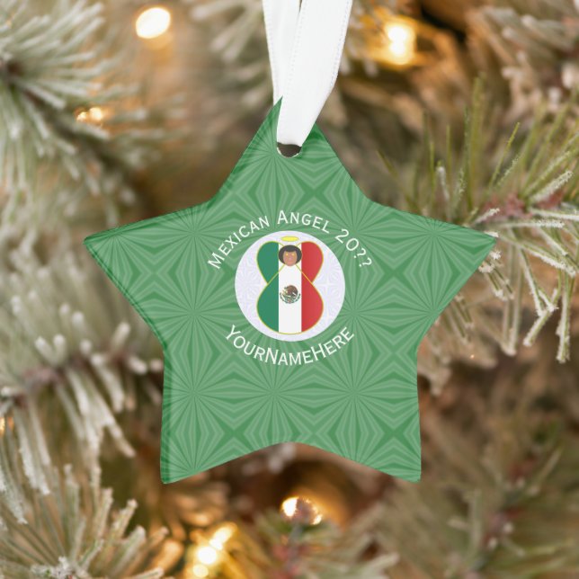 Drapeau de Noël personnalisé Ange mexicain (Arbre)
