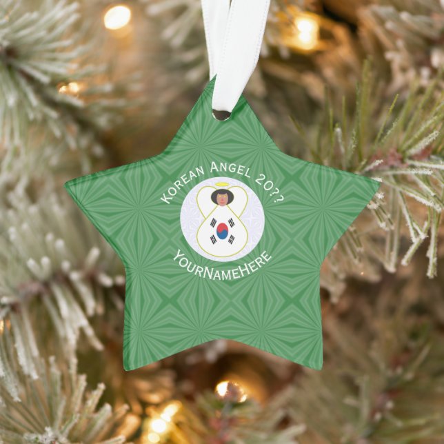 Drapeau de Noël personnalisé d'ange sud-coréen (Arbre)