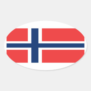 Drapeau de Norvège Sticker (ovale)