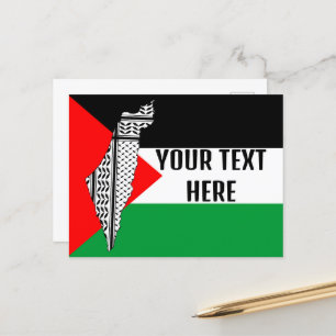 Drapeau de Palestine et carte avec Keffiyeh Motif