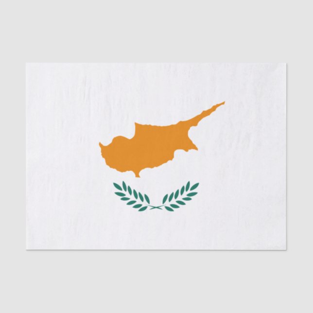 Drapeau de papier de soie de soie de la Chypre (Recto)