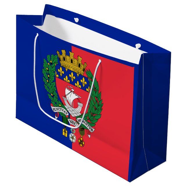 Drapeau de Paris, France Grand sac cadeau (Devant Angle)