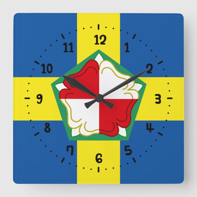 Drapeau de Pembrokeshire Carré Horloge murale (Recto)