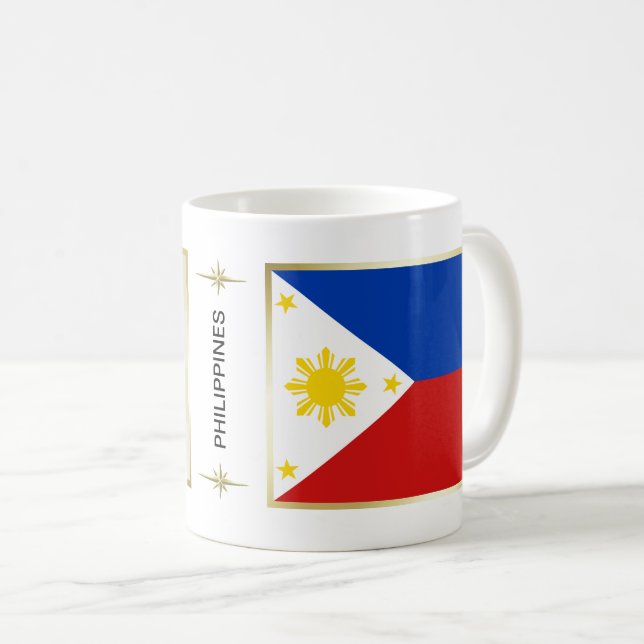 Drapeau de Philippines + Tasse de carte (Devant droit)