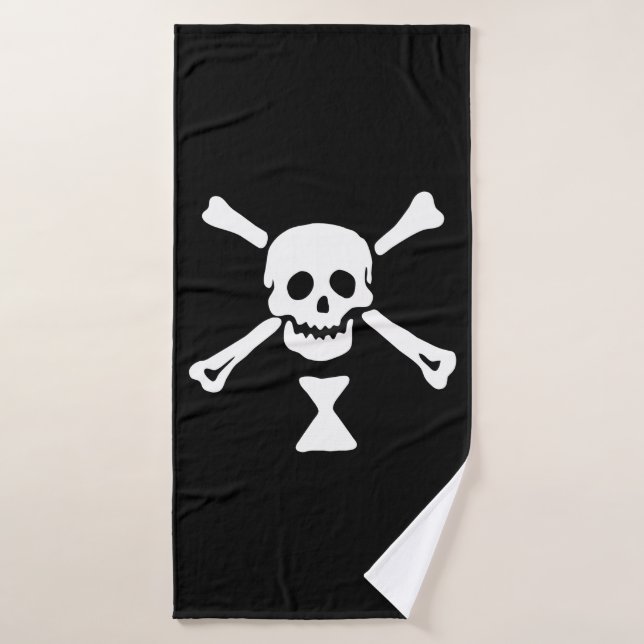 Drapeau de pirate d'Emanuel Wynne Jolly Roger (Serviette de bain)