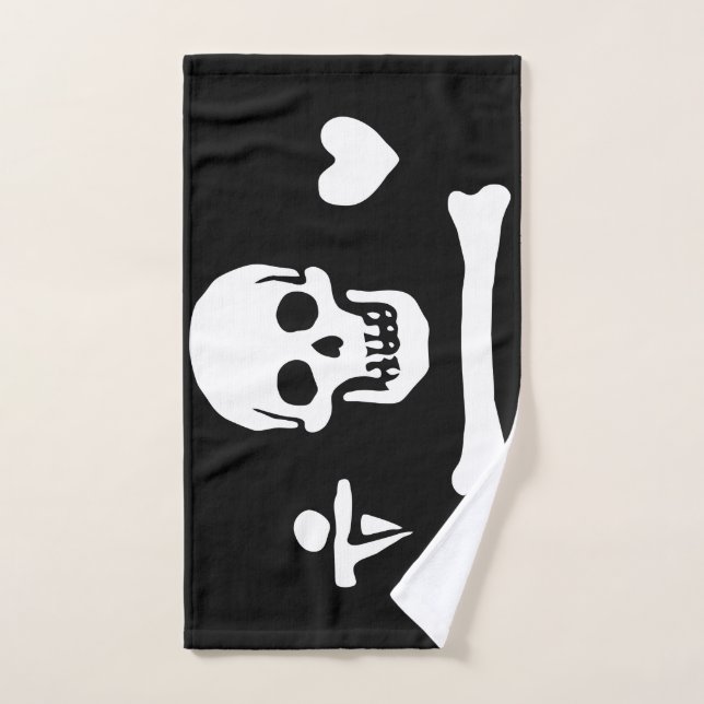 Drapeau de pirate Jolly Roger de Stede Bonnet (Serviette à main)
