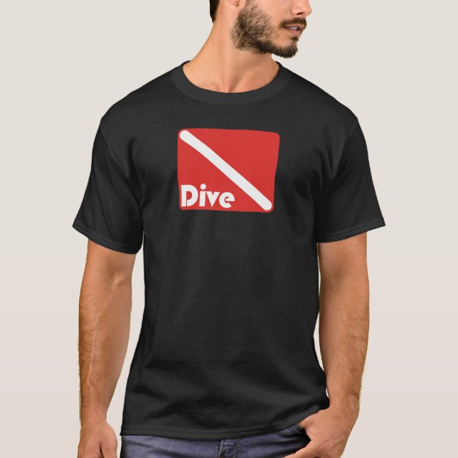 Drapeau de plongée des années 70 T-shirt noir (Devant)
