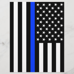 Drapeau de police de la ligne bleue mince