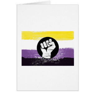 Drapeau de protestation peint non binaire