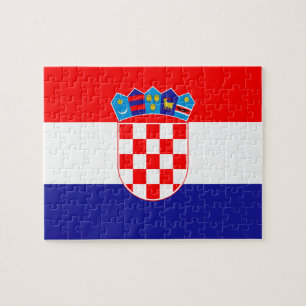 Drapeau de puzzle de photo de la Croatie