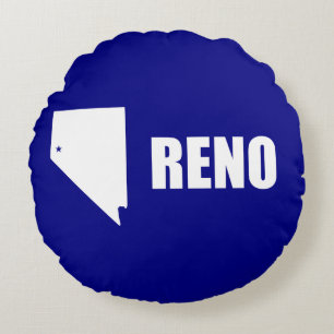 Drapeau de Reno, Nevada Coussin rond