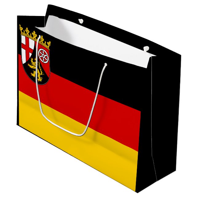 Drapeau de Rhénanie-Palatinat grand sac cadeau (Devant Angle)