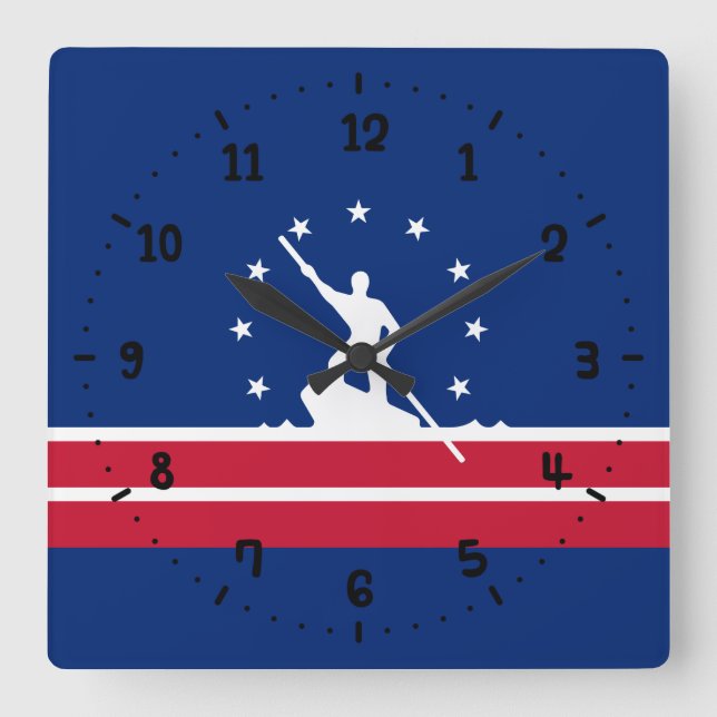 Drapeau de Richmond, Virginie Carré Horloge murale (Recto)