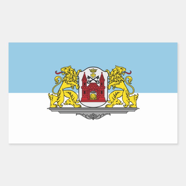 Drapeau de Riga, Lettonie Sticker rectangulaire (Devant)