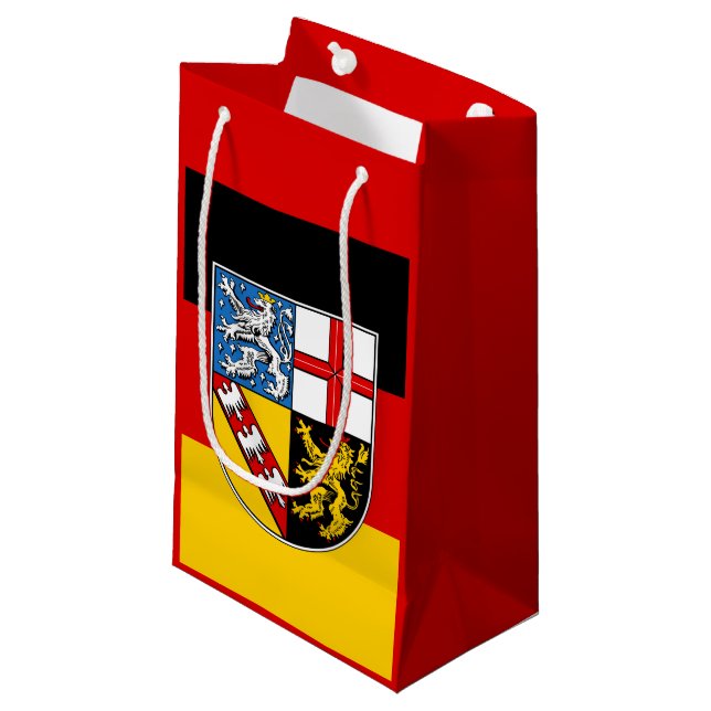 Drapeau de Sarre petit sac cadeau (Devant Angle)