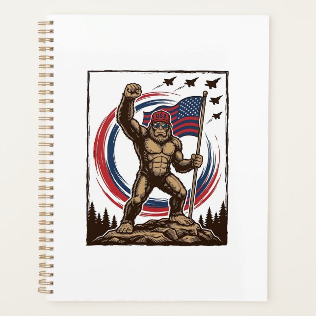 Drapeau de Sasquatch patriotique vintage (Devant)