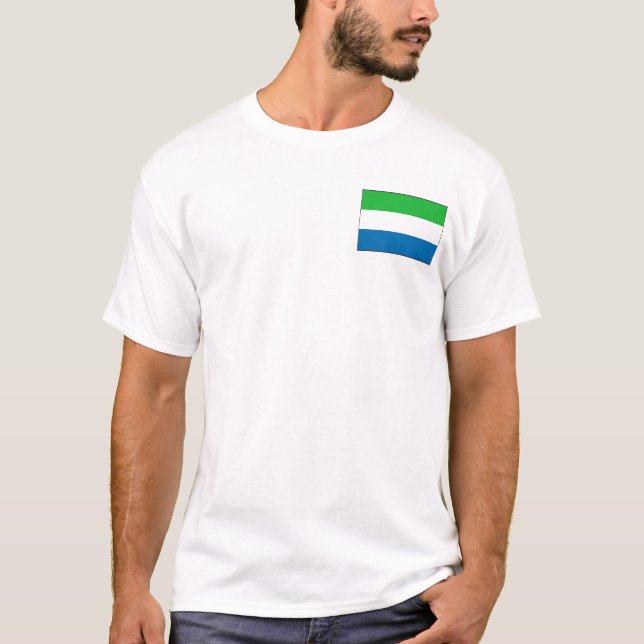 Drapeau de Sierra Leone et T-shirt de carte (Devant)