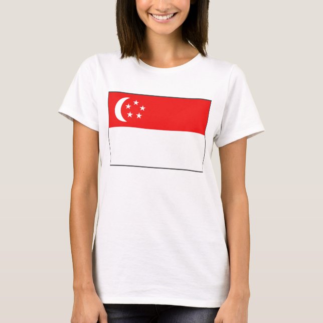 Drapeau de Singapour x Carte T-shirt (Devant)