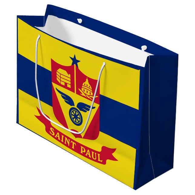 Drapeau de St Paul, Minnesota grand sac cadeau (Devant Angle)