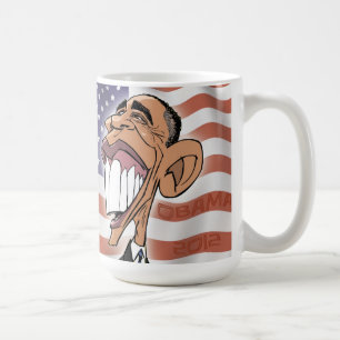 Drapeau de tasse de bande dessinée de Barack Obam