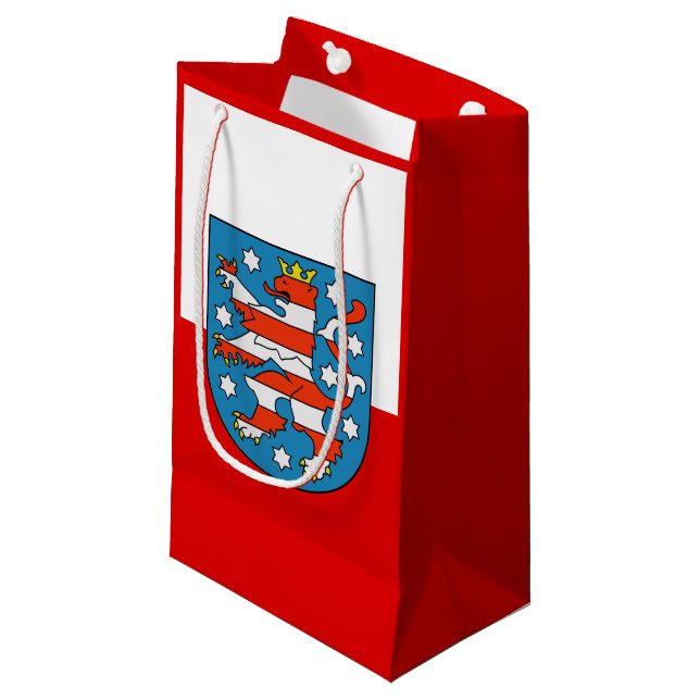 Drapeau de Thuringe petit sac cadeau (Devant Angle)